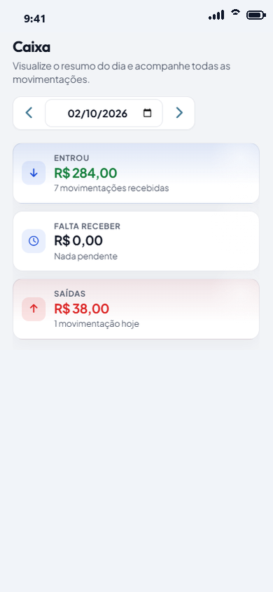 Caixa do dia no celular