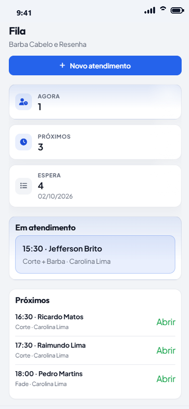 Fila de atendimento no celular