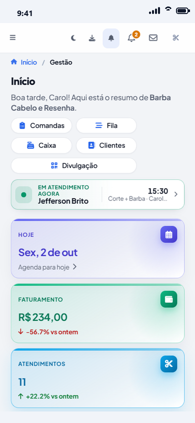 Início da gestão aberto no celular